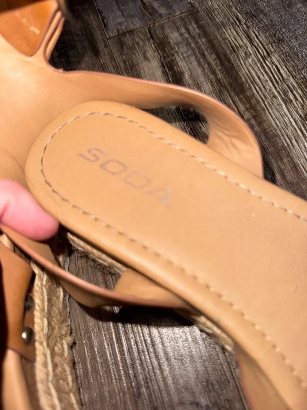 Soda Espadrille Platform Sandals Tan Ankle Strap Boho Summer Size 8